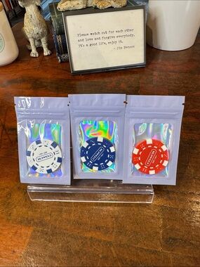Coach Poker Chip Charms in White, Blue & Red-Authentic